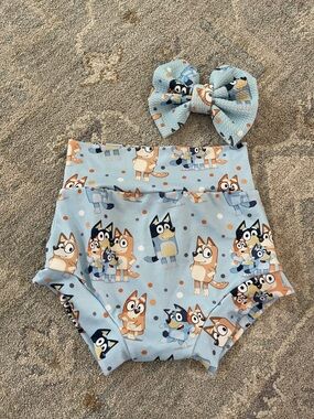 Bluey Baby Bloomers with Matching Bow